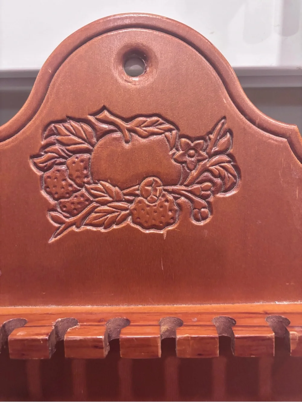 Vintage Wooden Spoon Display rack 1980s cottagecore grandmacore farmhouse cabin‎